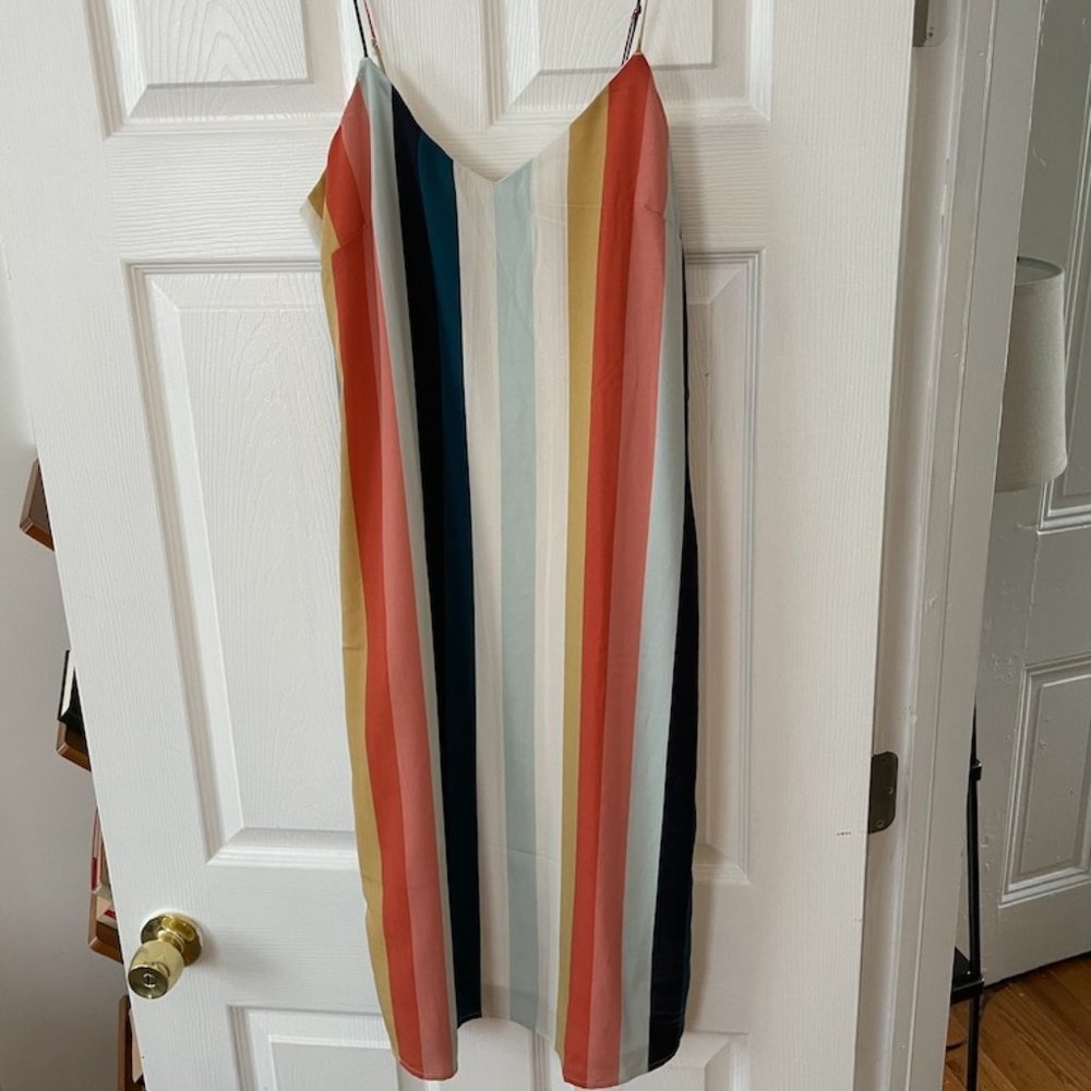 Volcom rainbow stripe dress sz S